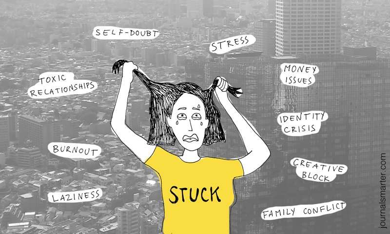 girl feeling stuck with lots of problems in her life