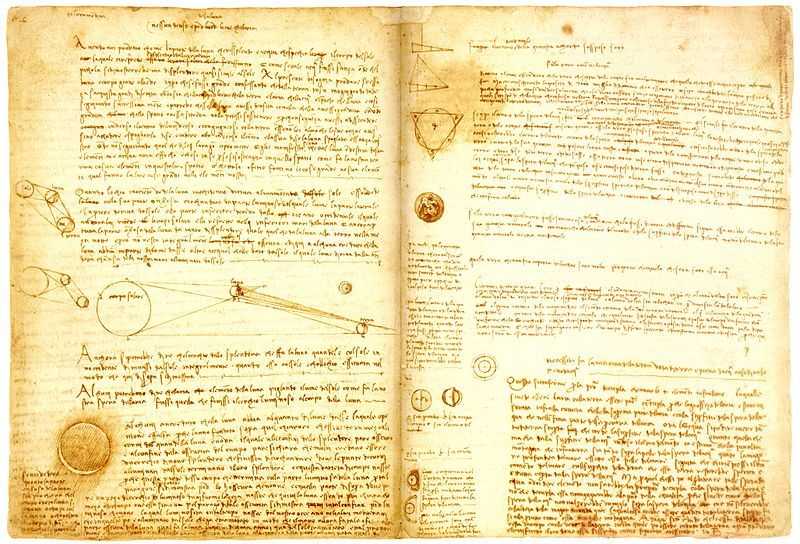 A page from Codex Leicester by Leonardo Da Vinci
