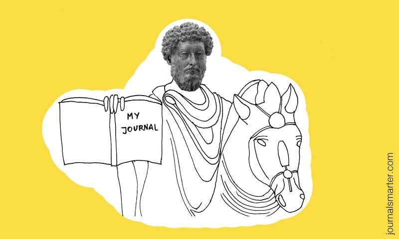 Drawing of Marcus Aurelius with a journal